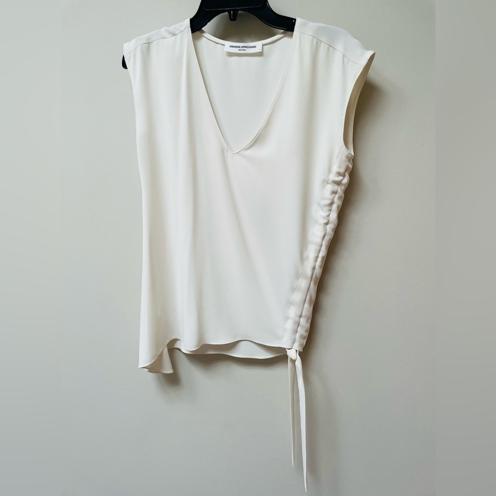 Amanda Uprichard Cream Sleeveless Blouse